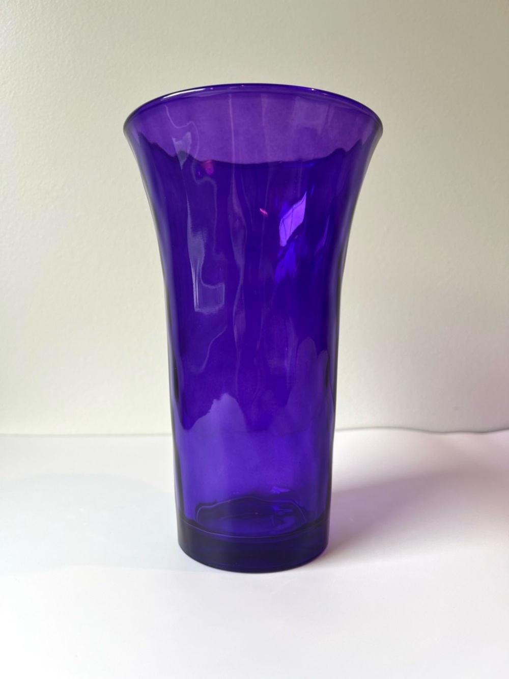 Libbey Jewel-Toned Glass Vase 8” x 5", Flared Rim, Violet Art Glass